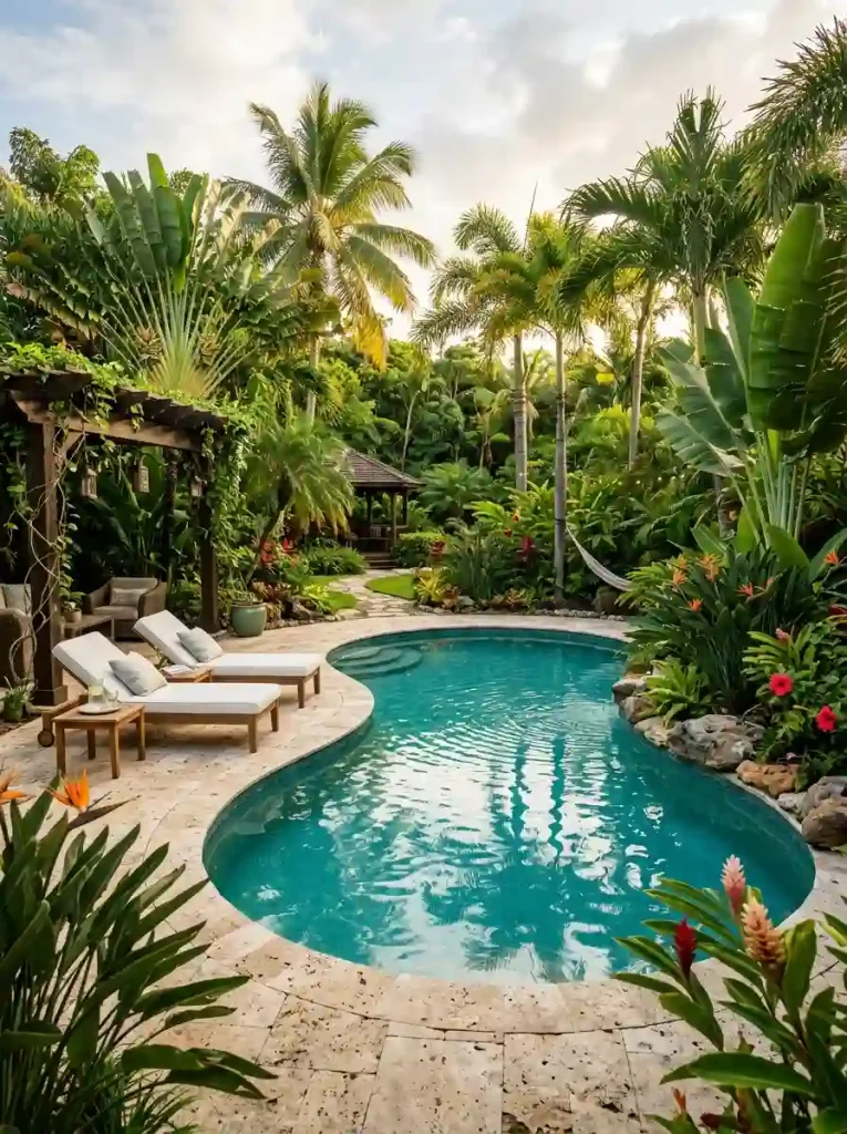 Tropical Poolside Oasis