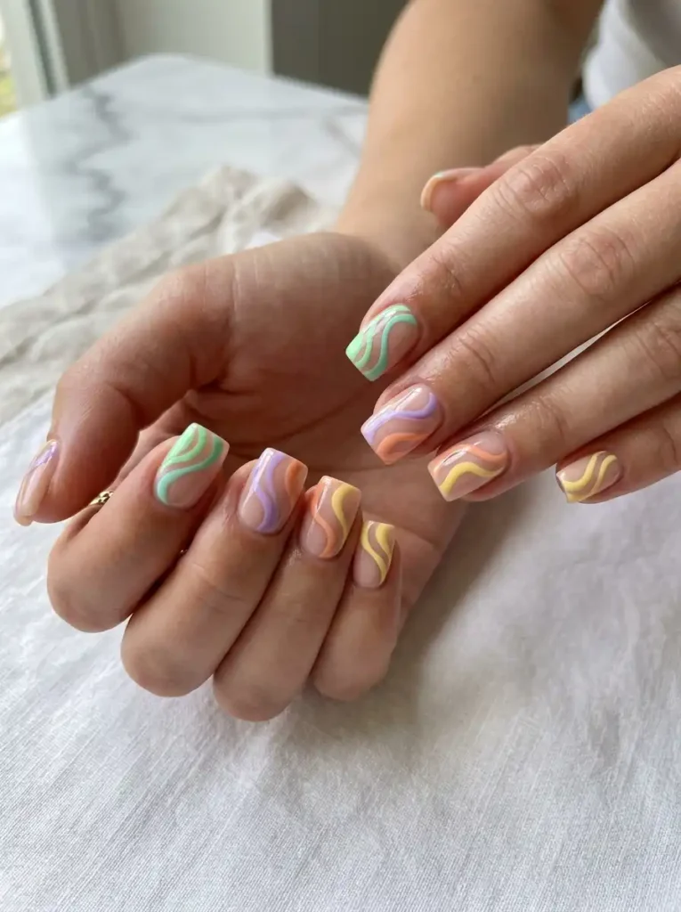  Vibrant Abstract Pastel Swirls