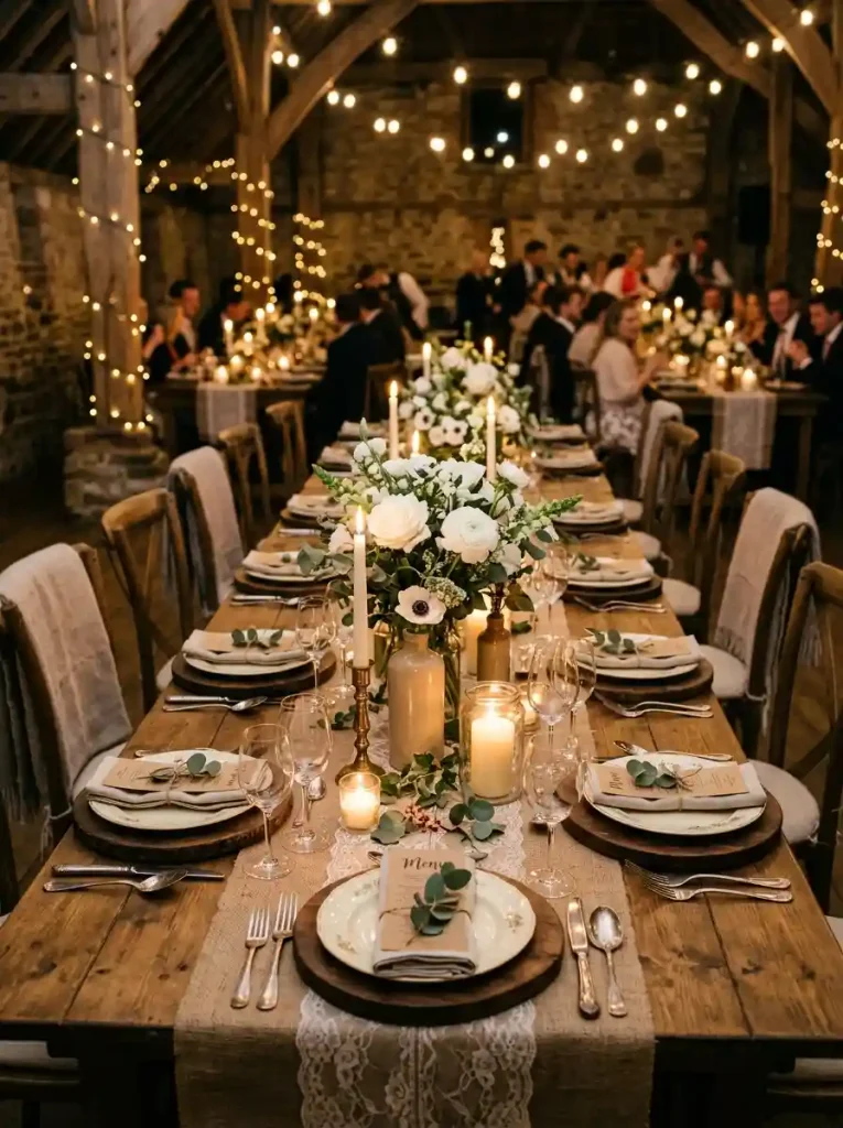 Burlap and Lace Table Runners