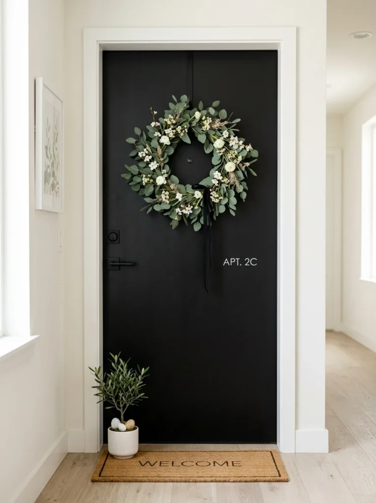 Eucalyptus and White Floral Wreath