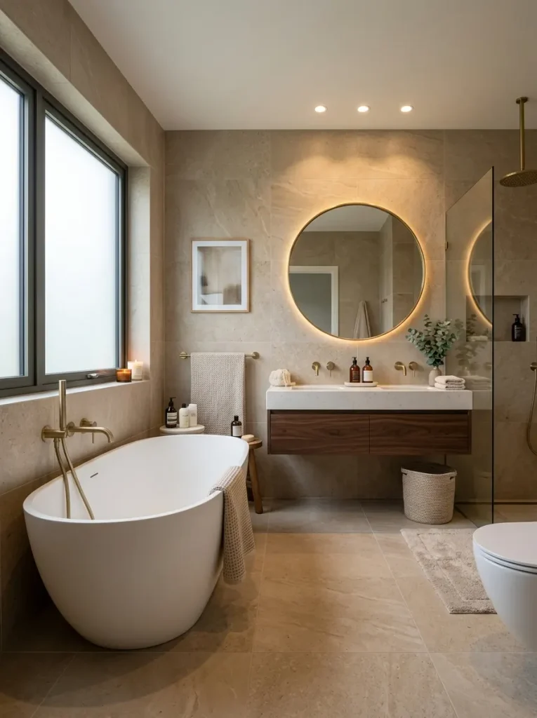 Floor-to-Ceiling Stone-Look Tile