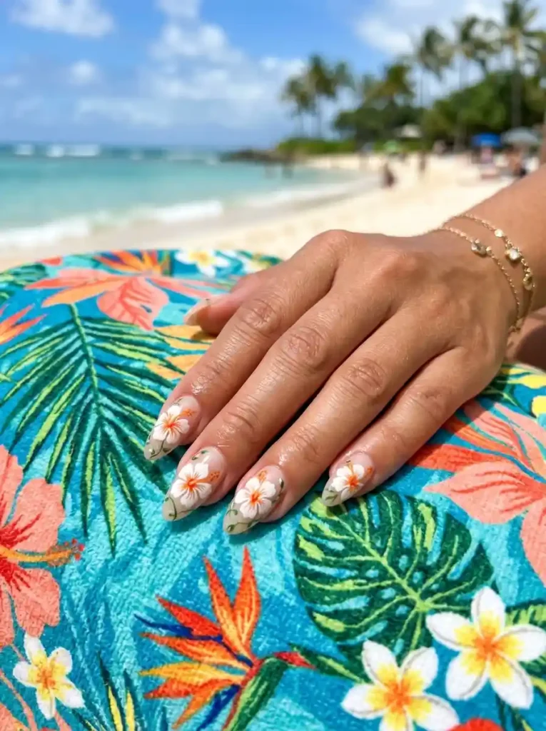  Hibiscus Flower Tropical Nail Art