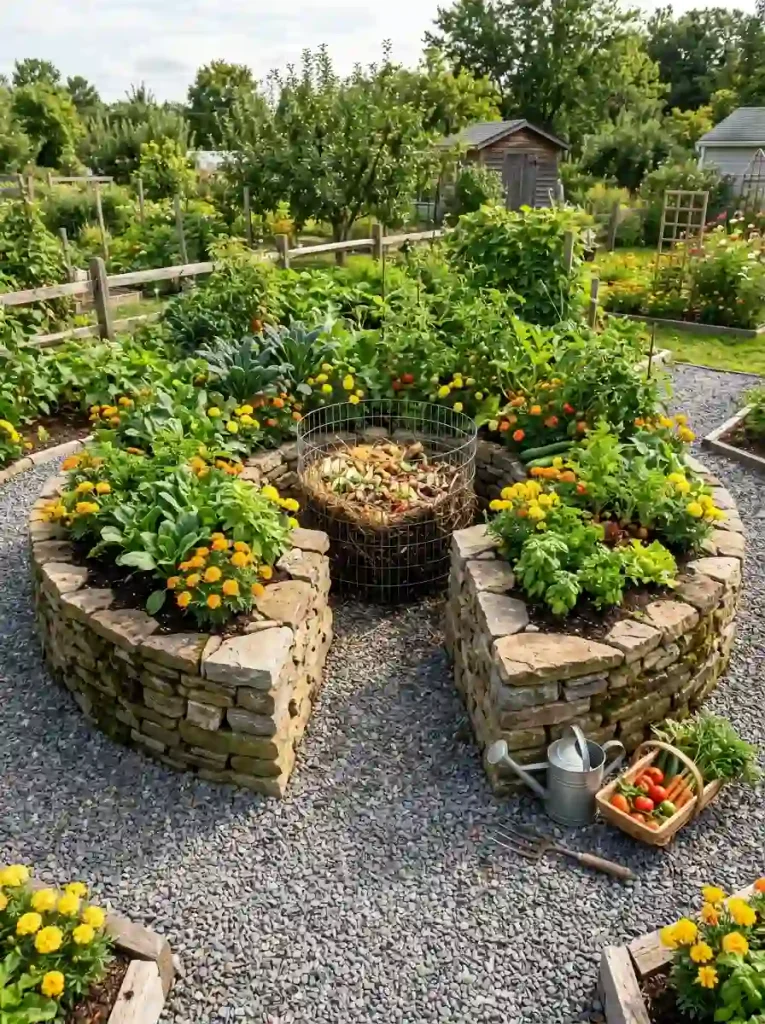 Keyhole Raised Garden Bed Layout