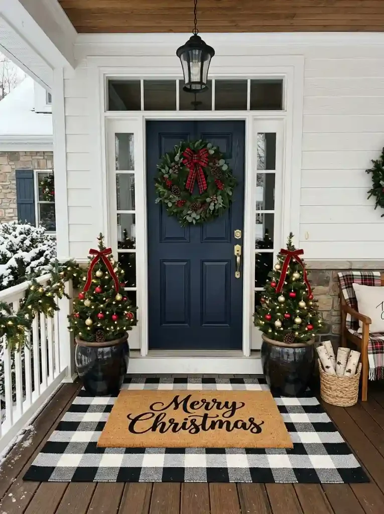 Layered Plaid Welcome Mats & Doormats