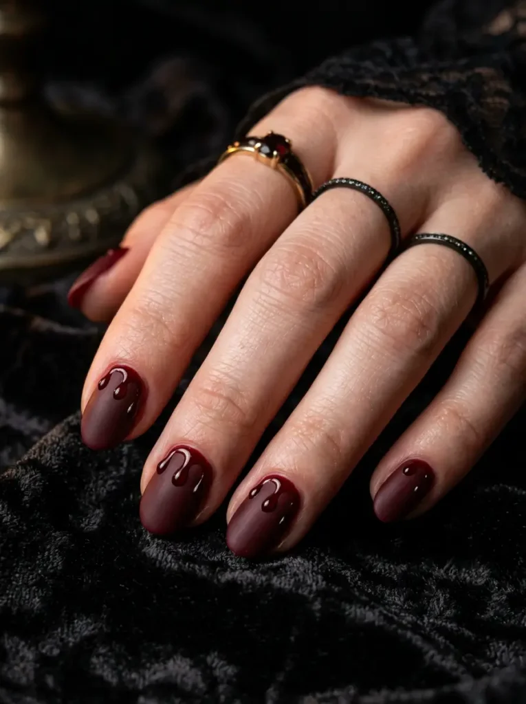 Matte Oxblood Blood Drips