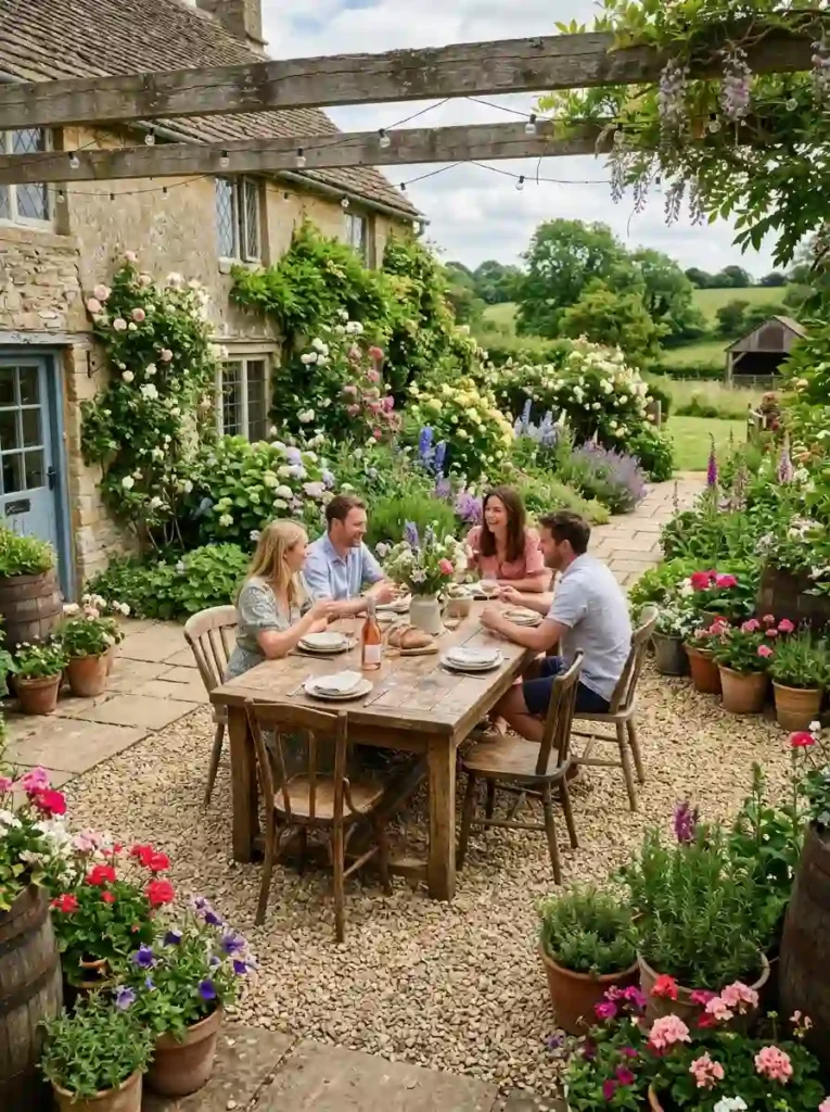 Rustic Farmhouse Gravel Patio