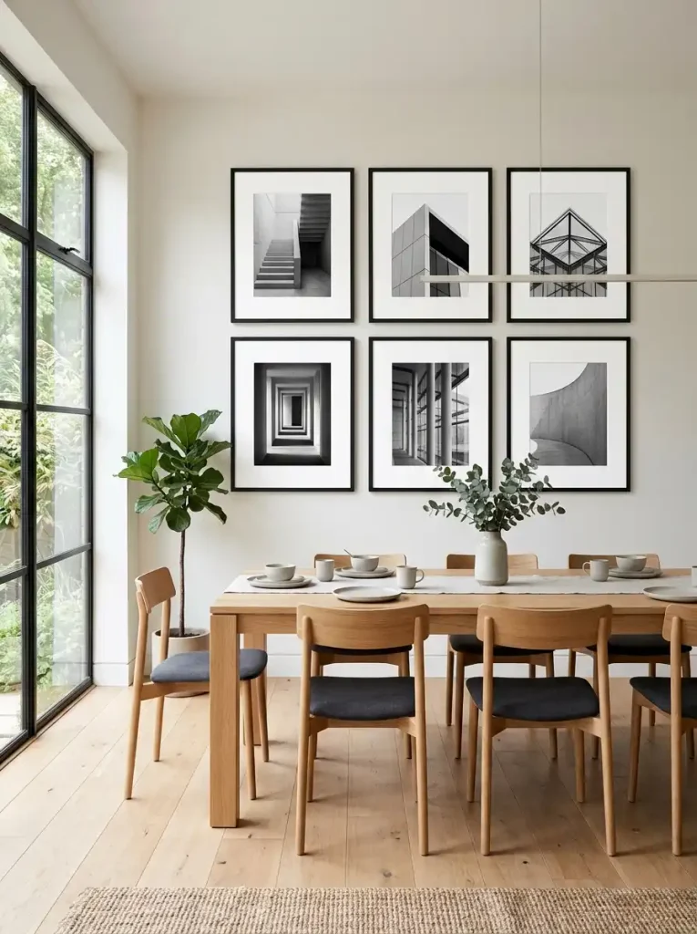 Symmetrical Architectural Grid Gallery Wall