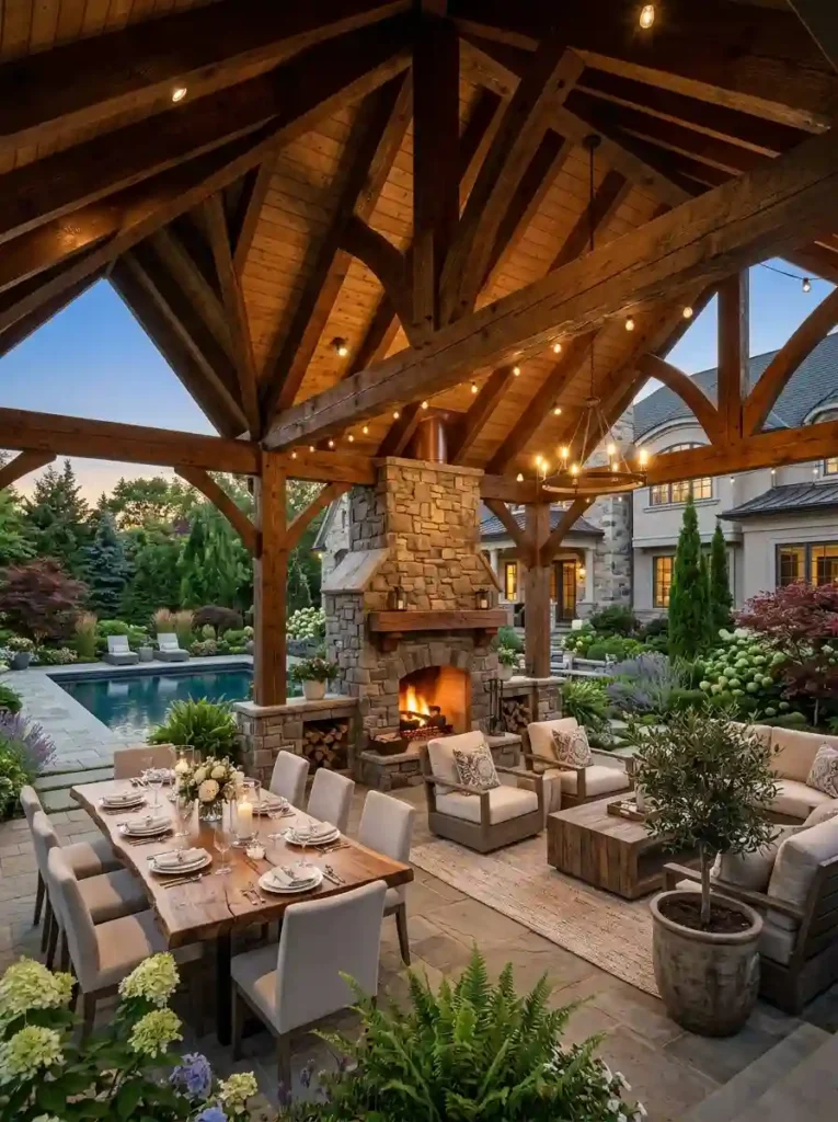  Vaulted Timber Patio Roof
