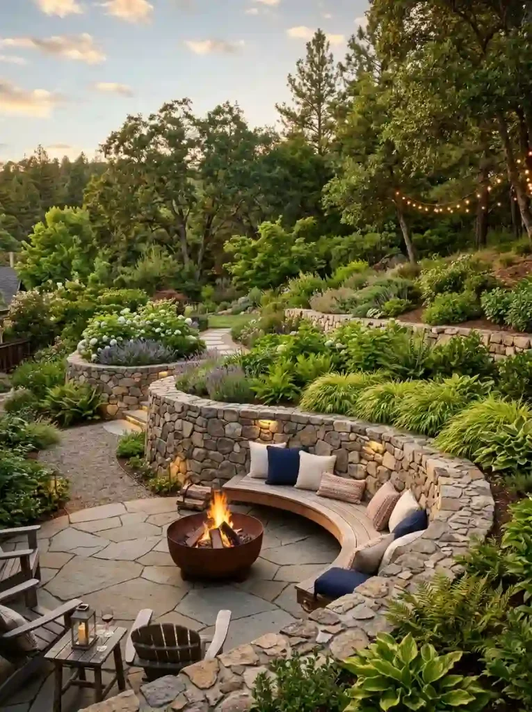 Retaining Wall with Seating