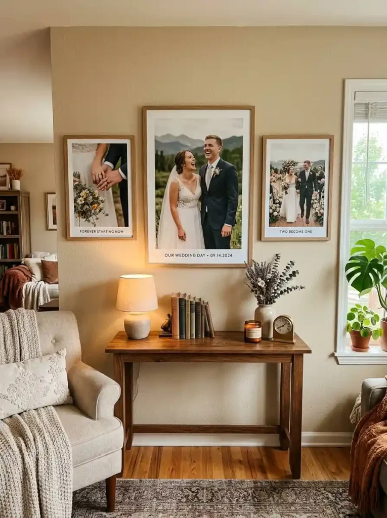 The Center Anchor Layout (One 24x36 Flanked by Two 12x18 Inch Prints)