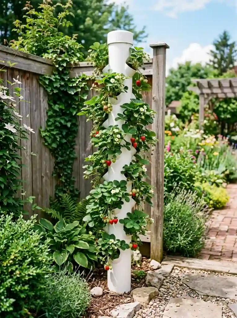 Vertical PVC Pipe Tower Garden