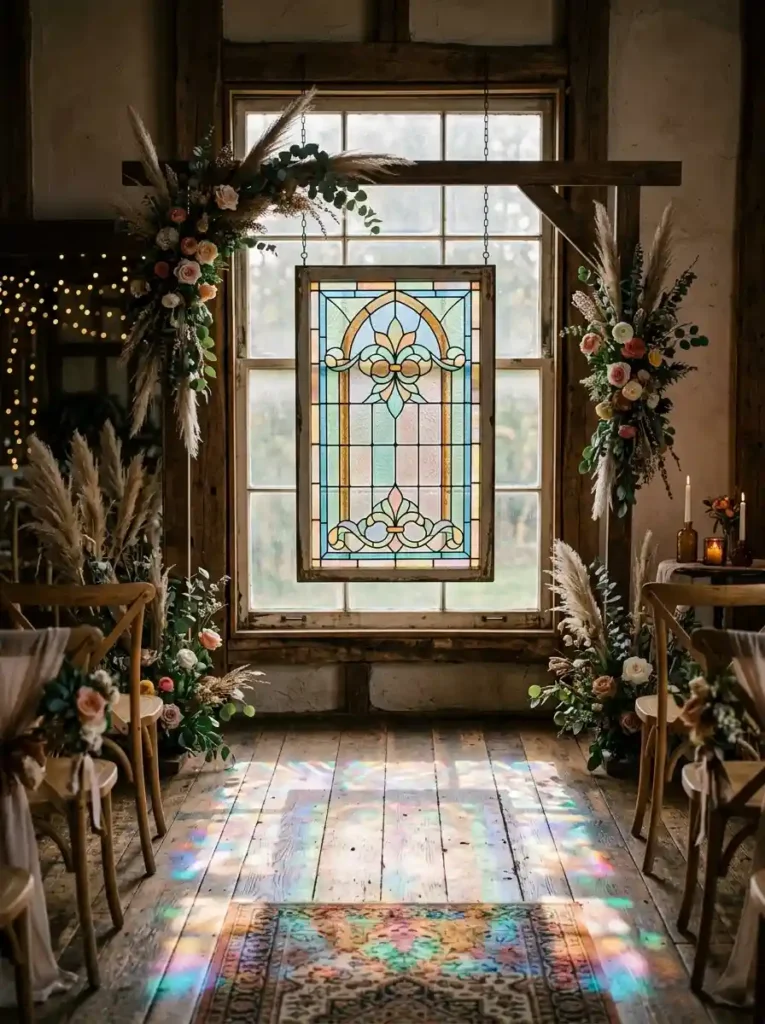 Vintage Stained Glass Panel Inserts