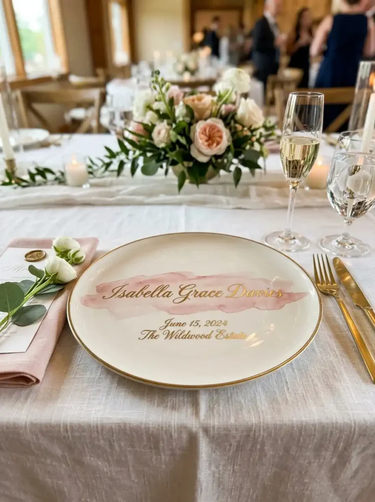  Watercolor Wash & Calligraphy Place Name Plates