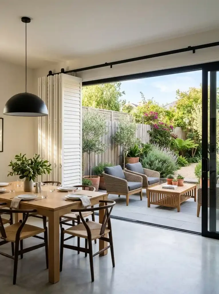 Bi-Fold Track Shutters for Patio Doors