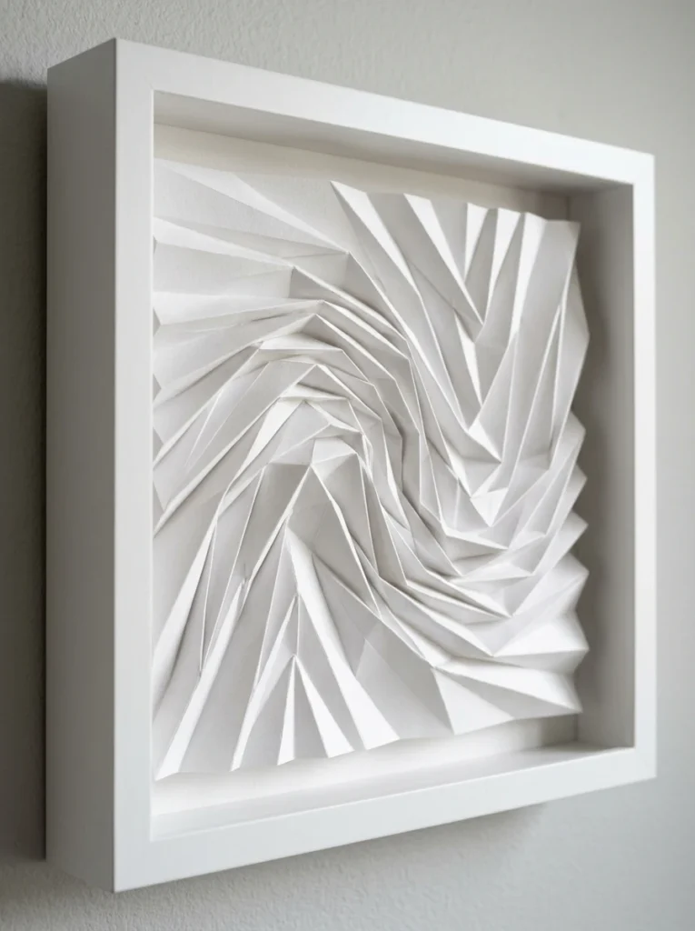 . Minimalist Paper Quilling & Folded Relief Art
