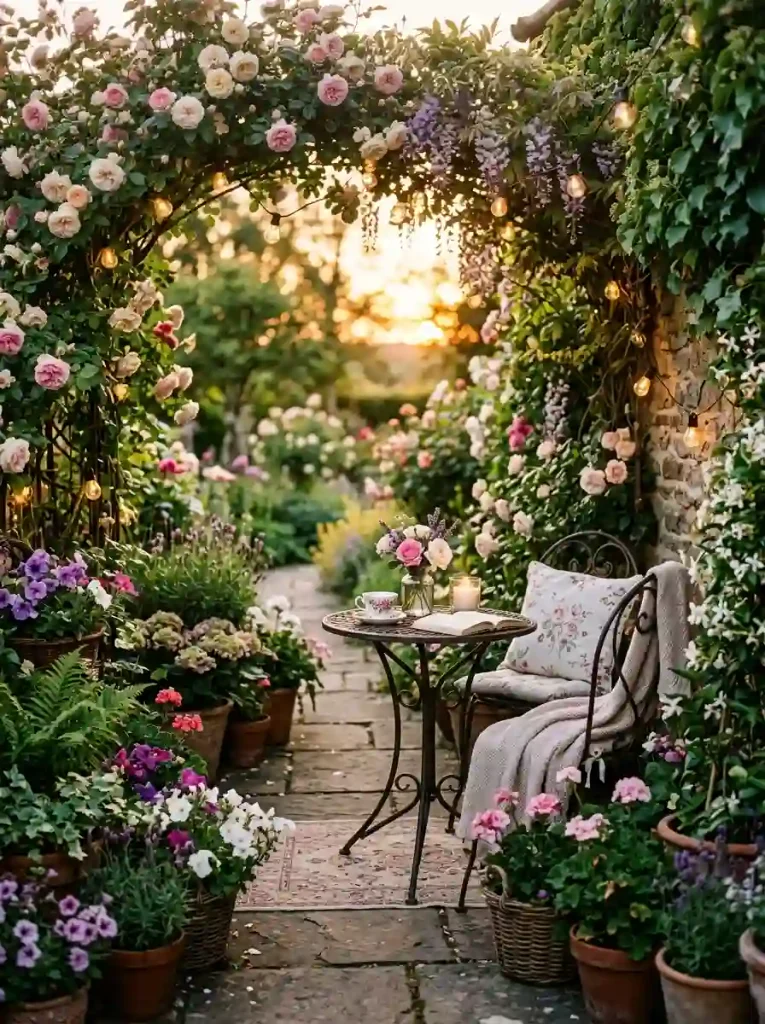 Romantic Flower-Filled Nook