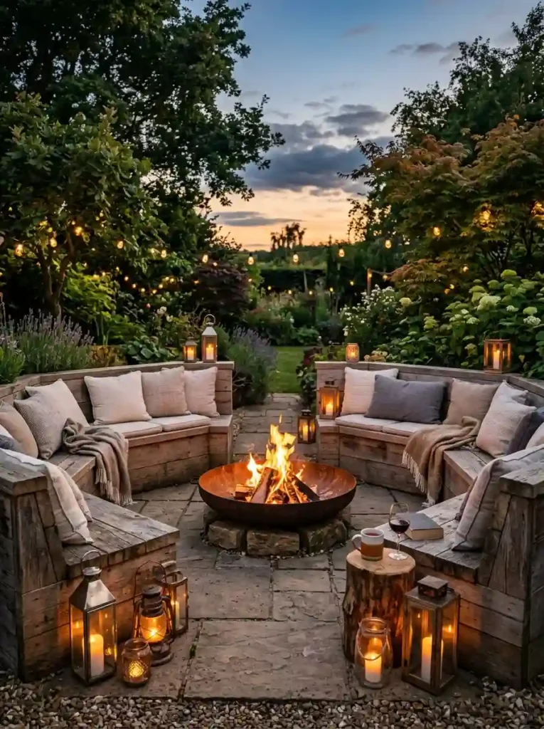 . Rustic Sunken Fire Pit Lounge