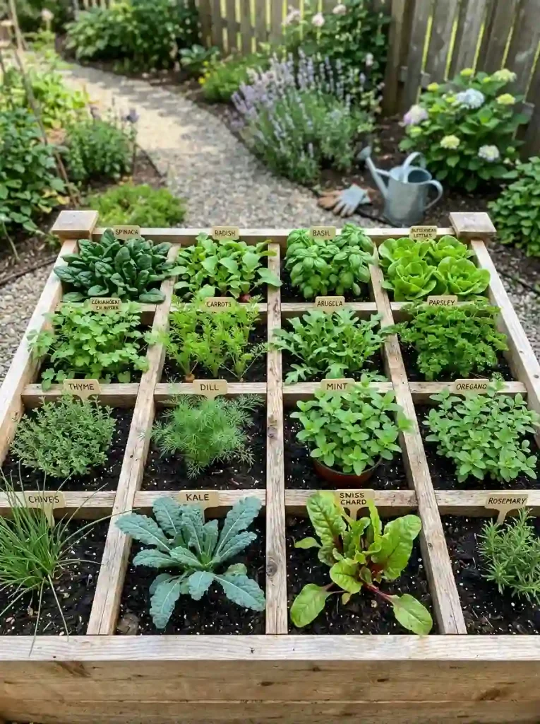 Square Foot Grid Garden Layout