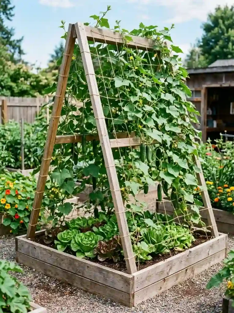 A-Frame Trellis & Raised Bed Hybrid