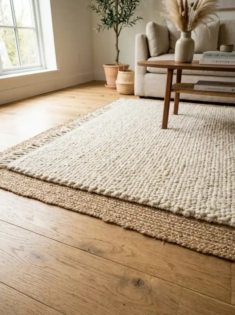  Layered Jute & Chunky Wool Rugs