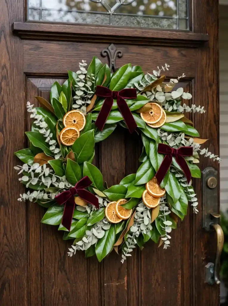  Magnolia & Dried Eucalyptus Door Wreath