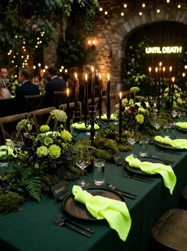 7. Mood Moody Forest & Chartreuse Table
