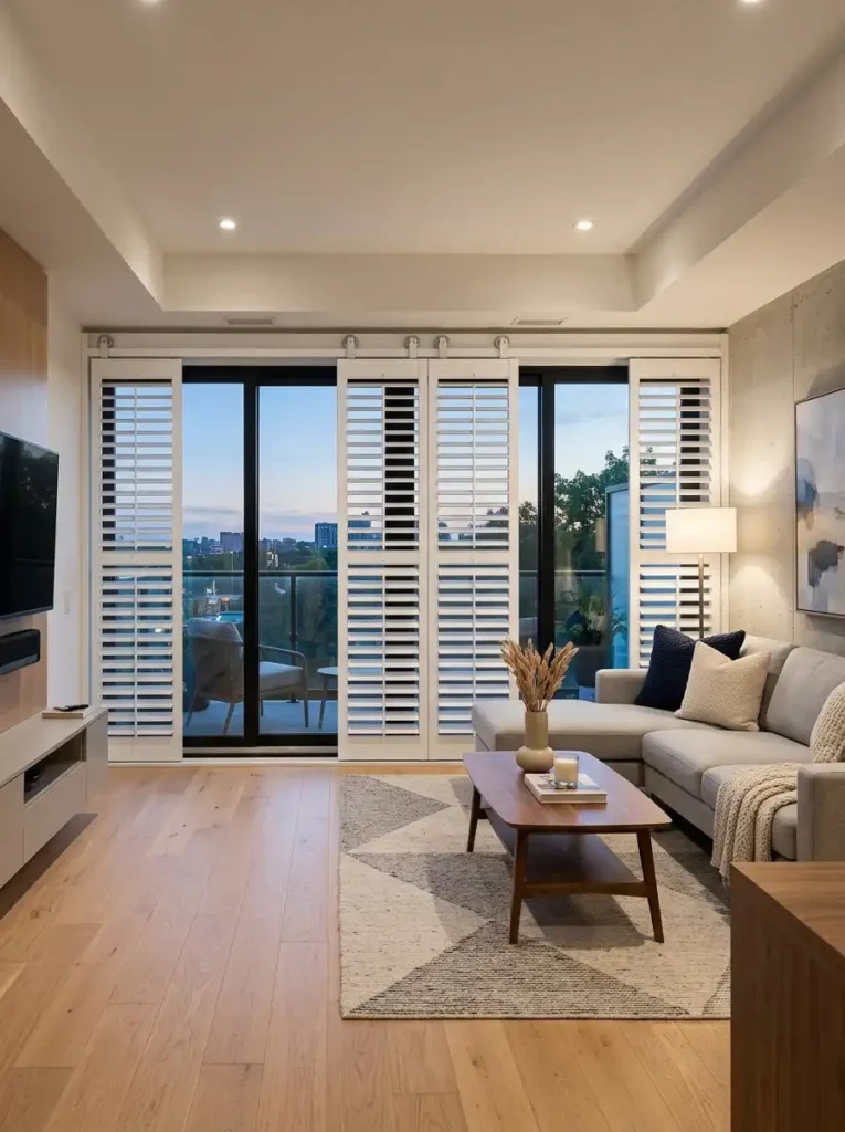 . Sleek Bypass Sliding Shutters