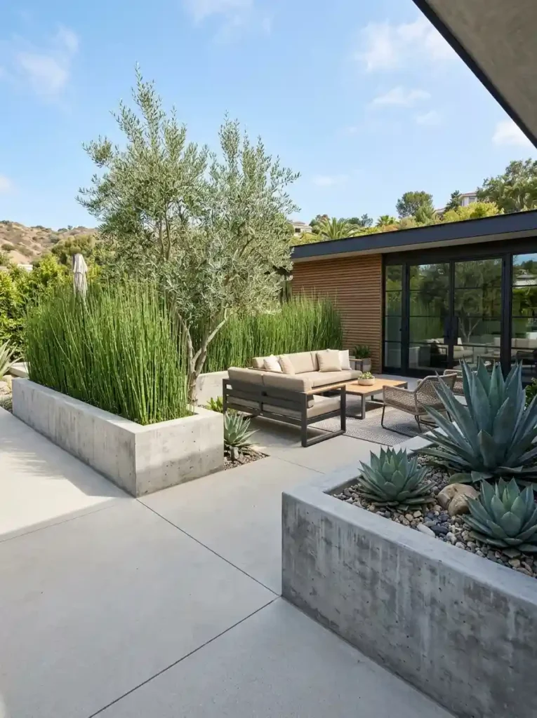 Built-In Planters with Architectural Flora