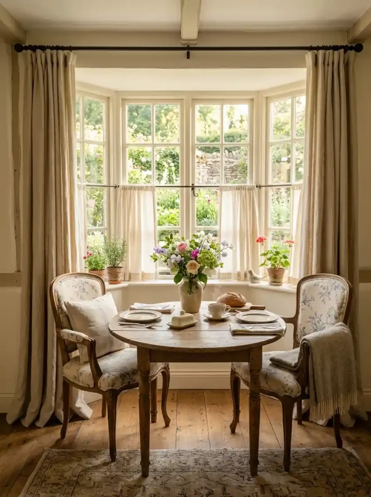 Café Curtains with Full-Length Drapes