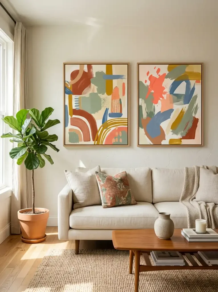 Colorful Abstract Art Duo
