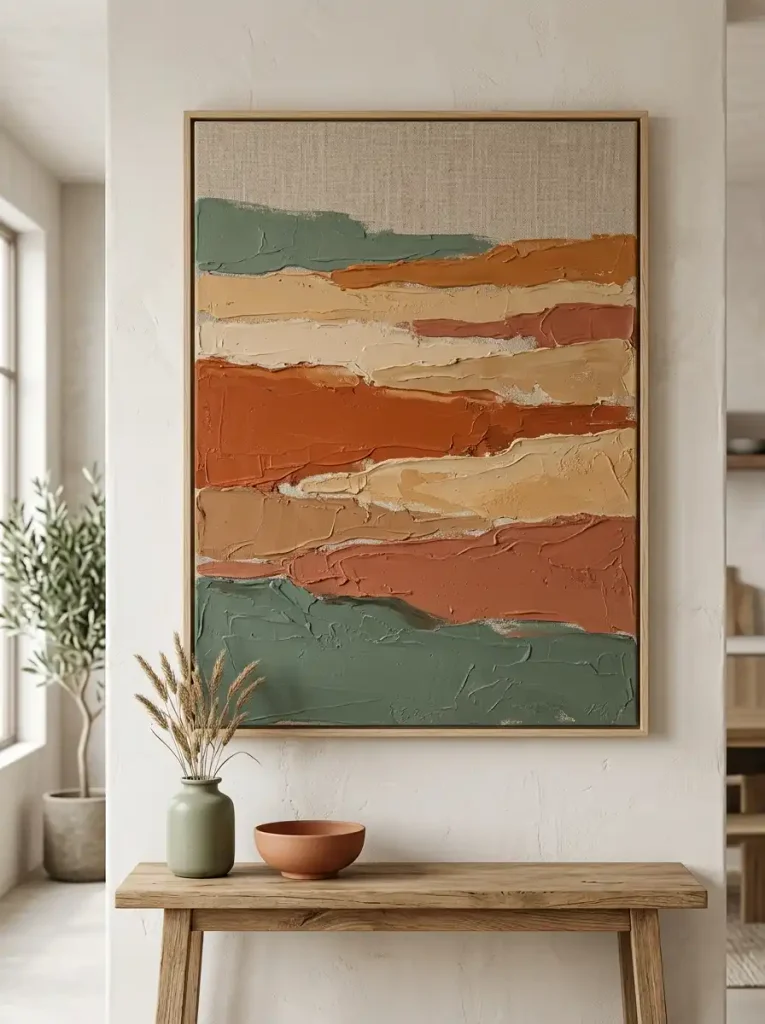  Earthy Terracotta Terraced Horizon Canvas