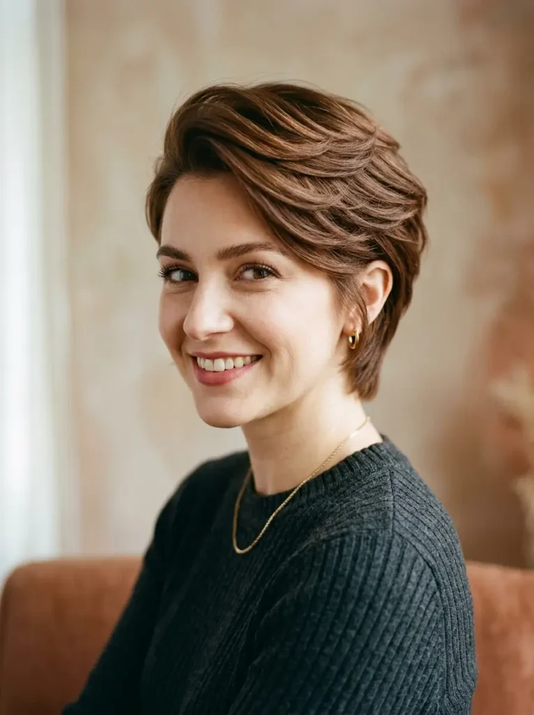  Feathered Retro Long Pixie