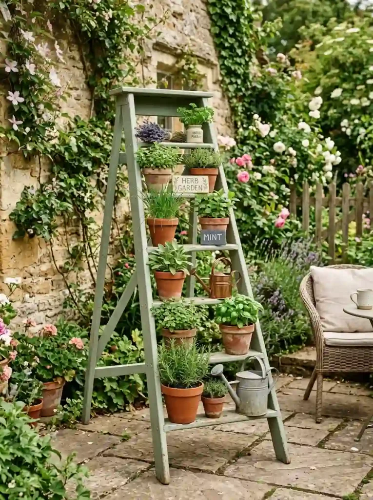 . Ladder Shelf Plant Display