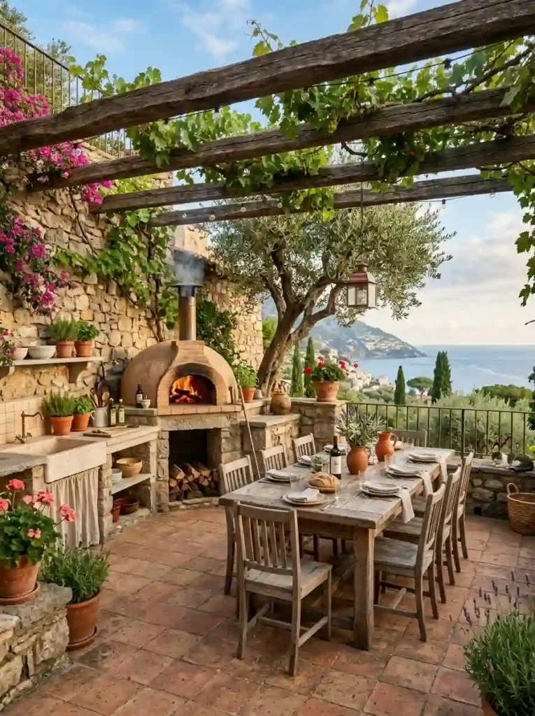 Mediterranean Courtyard Kitchen