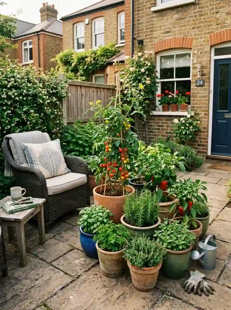 Paved Patio Container Cluster Layout