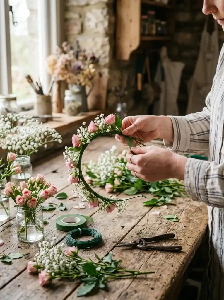  Fresh Flower Crown Crafting Bench