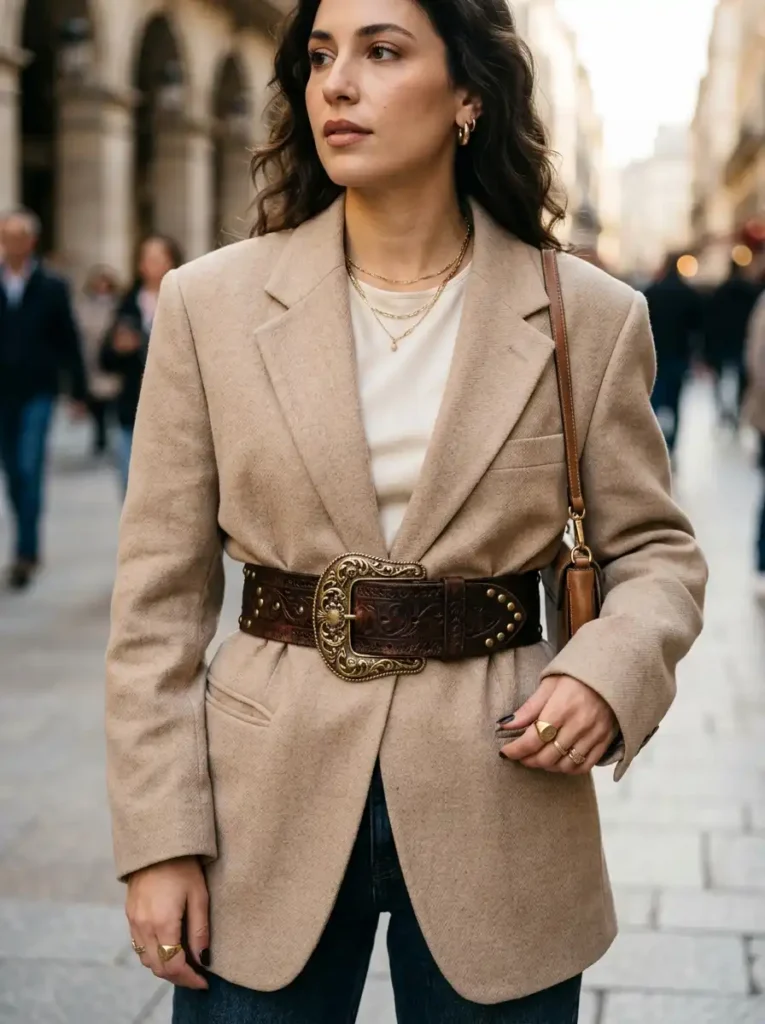 Wide Leather Statement Belts