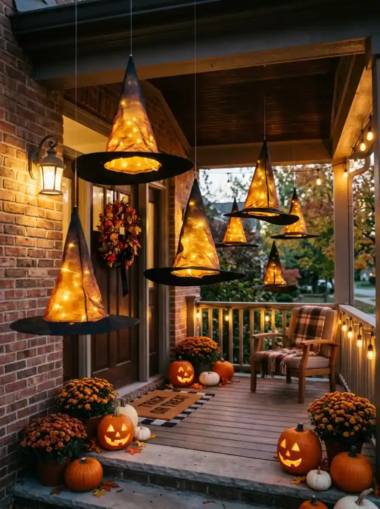 Floating Glowing Witch Hat Porch Luminaries