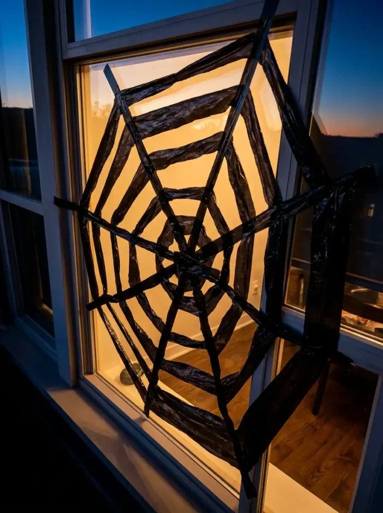Trash Bag Spiderweb Window Screens