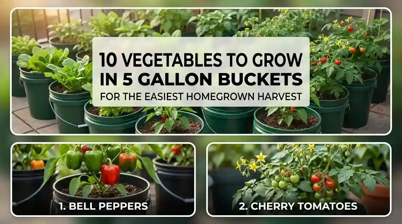 10 vegetables to grow in 5 gallon buckets (small-space kitchen garden trend) for the easiest homegrown harvest