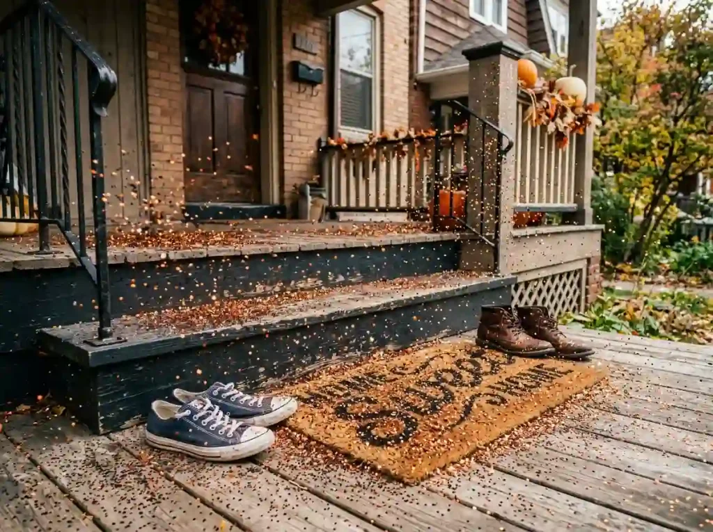 Glitter-Coated Front Porch Decor