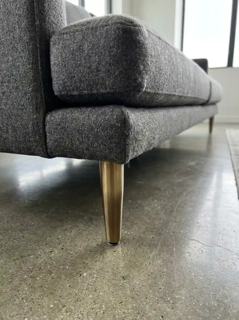 Sleek Metallic & Brushed Brass Leg Accents
