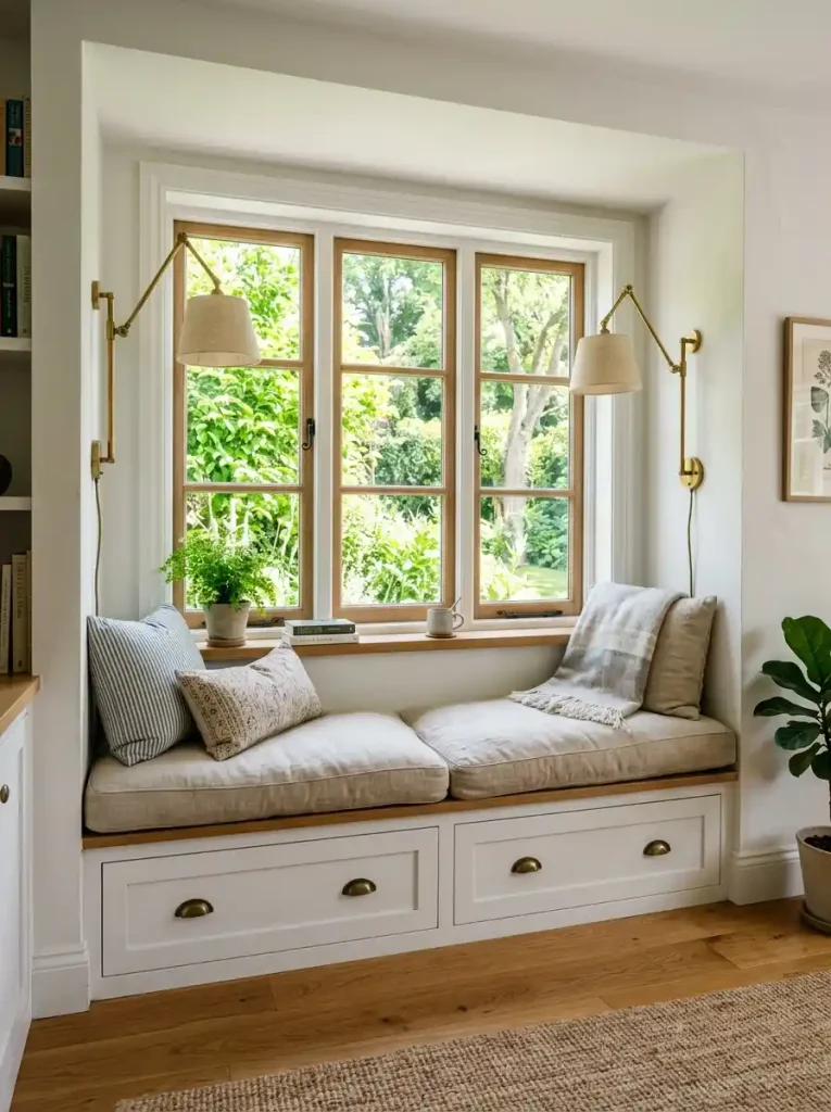 Built-In Nook Seating & Wall Sconces