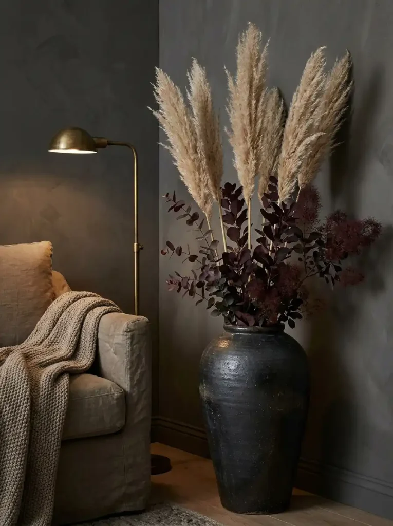 Sculptural Dried Botanicals & Deep Green Foliage
