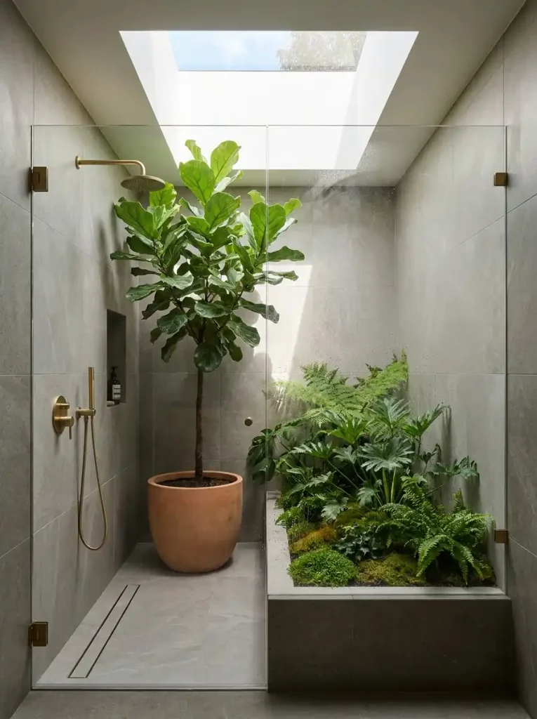 Biophilic Floor-to-Ceiling Light Courts & Plants