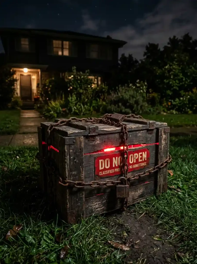 Haunted Wooden Crate & Chained Monster Box