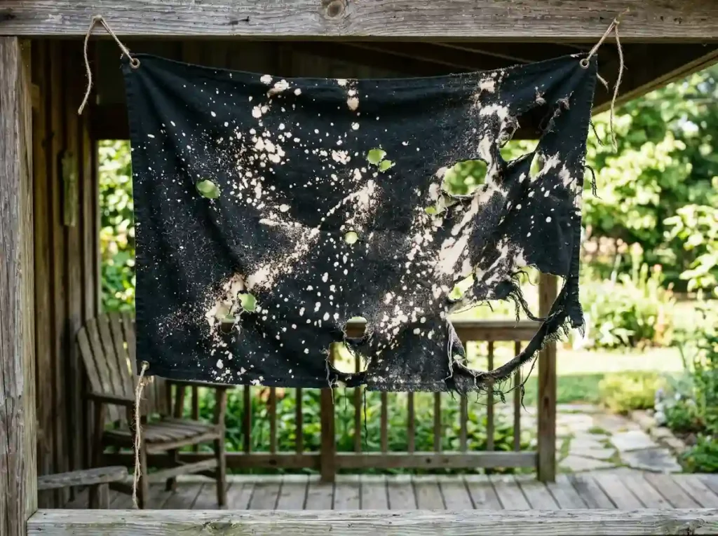  Outdoor Bleach-Splattered Fabric Banners