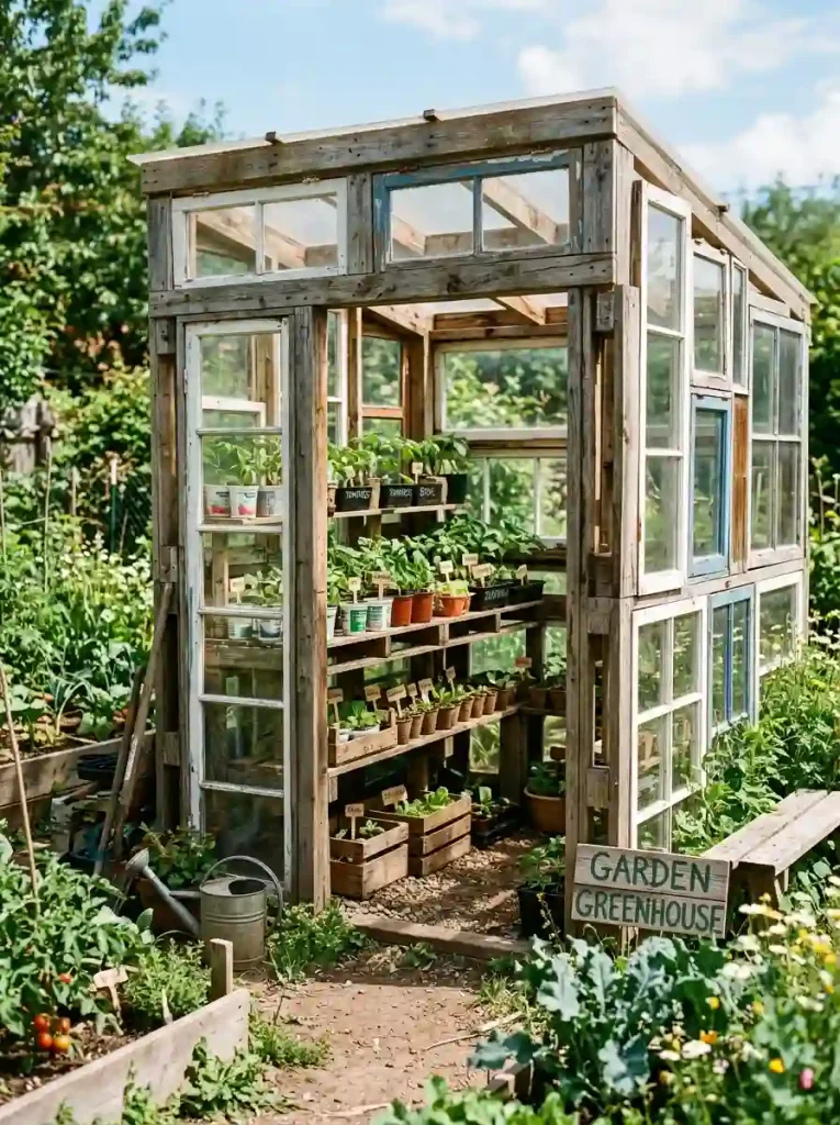  Budget-Friendly Pallet and Window Greenhouse