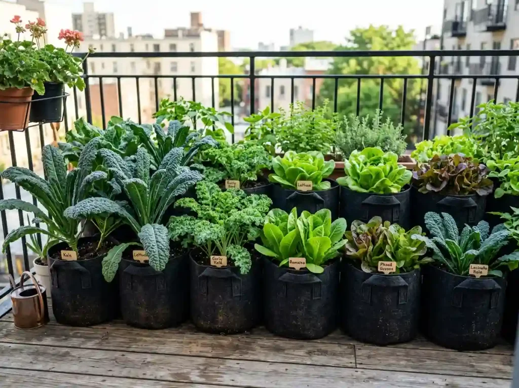 Raised Fabric Grow Bags for Leafy Greens