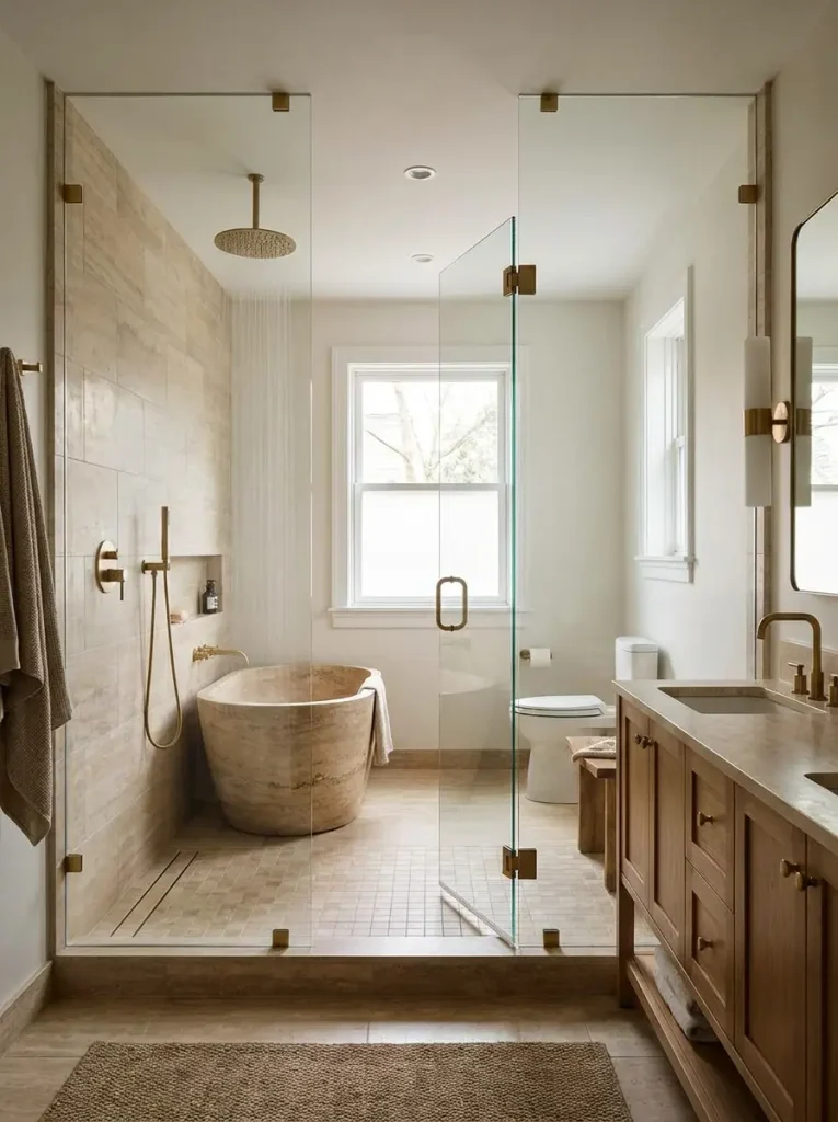 Combined Open Wet-Room Layouts